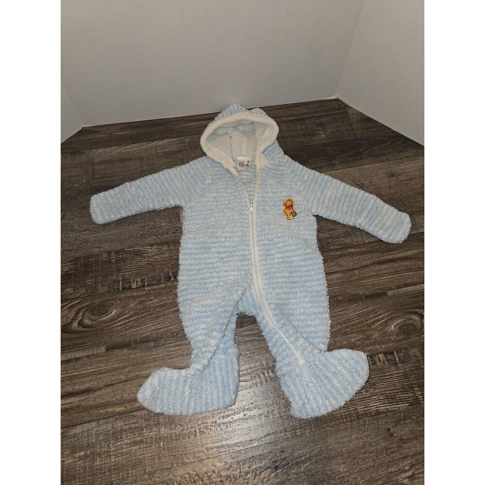 Vintage Winnie The Pooh Embroidered Blue Baby Clothes #34